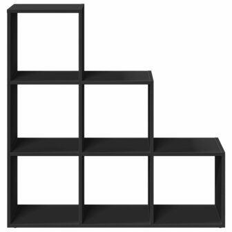Kamerscherm / boekenkast 3-laags 99x29x99 cm bewerkt hout zwart 5