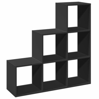 Kamerscherm / boekenkast 3-laags 99x29x99 cm bewerkt hout zwart 7