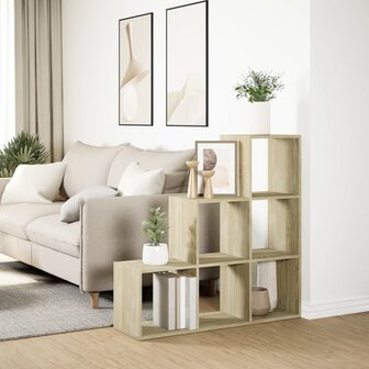 Kamerscherm / boekenkast 3-laags 99x29x99 cm hout sonoma eiken 4