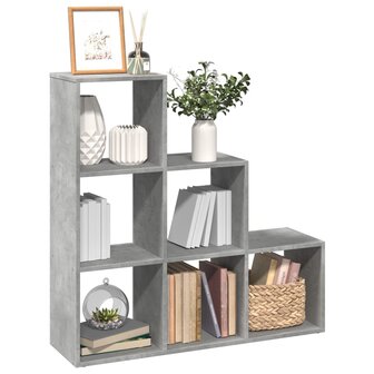 Kamerscherm / boekenkast 3-laags 99x29x99 cm hout betongrijs 1