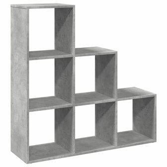 Kamerscherm / boekenkast 3-laags 99x29x99 cm hout betongrijs 2