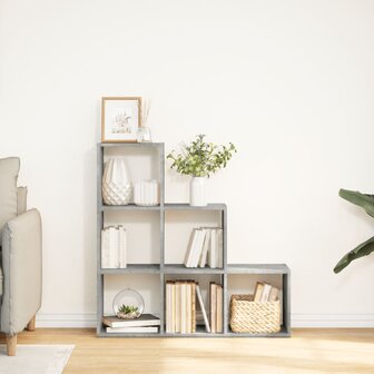 Kamerscherm / boekenkast 3-laags 99x29x99 cm hout betongrijs 3