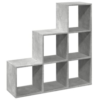 Kamerscherm / boekenkast 3-laags 99x29x99 cm hout betongrijs 7