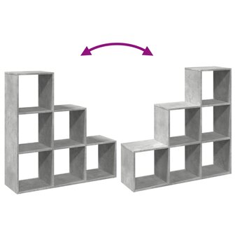 Kamerscherm / boekenkast 3-laags 99x29x99 cm hout betongrijs 8