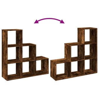 Kamerscherm / boekenkast 3-laags 99x29x99 cm hout gerookt eiken 8