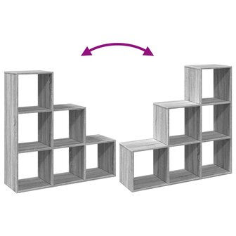 Kamerscherm / boekenkast 3-laags 99x29x99 cm hout grijs sonoma 8