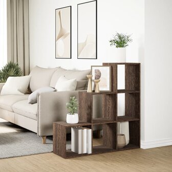 Kamerscherm / boekenkast 3-laags 99x29x99 cm hout bruin eiken 4