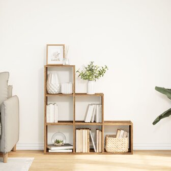 Kamerscherm / boekenkast 3-laags 99x29x99 cm hout oud houtkleur 3