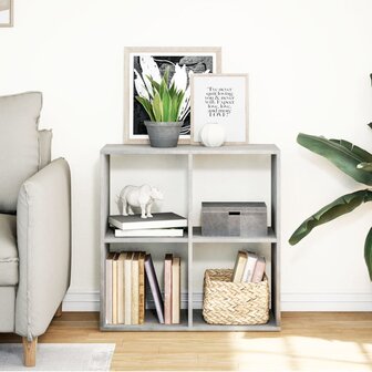 Kamerscherm / boekenkast 69,5x29x69,5 cm hout betongrijs 3