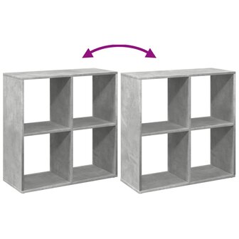 Kamerscherm / boekenkast 69,5x29x69,5 cm hout betongrijs 8
