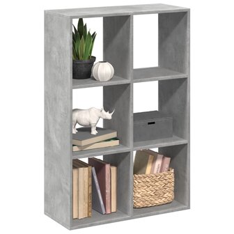 Kamerscherm / boekenkast 69,5x29x103,5 cm hout betongrijs 1