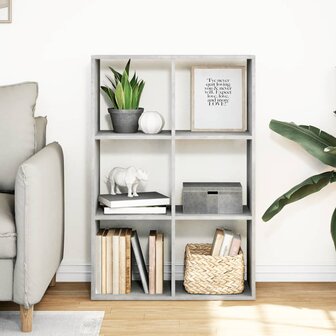 Kamerscherm / boekenkast 69,5x29x103,5 cm hout betongrijs 3