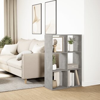 Kamerscherm / boekenkast 69,5x29x103,5 cm hout betongrijs 4