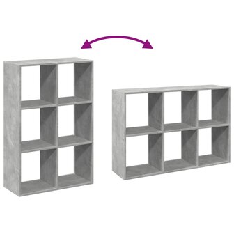Kamerscherm / boekenkast 69,5x29x103,5 cm hout betongrijs 8