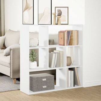 Kamerscherm / boekenkast 102x29x103,5 cm bewerkt hout wit 4