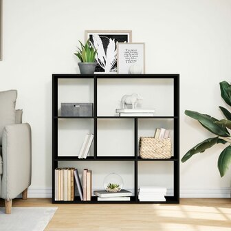 Kamerscherm / boekenkast 102x29x103,5 cm bewerkt hout zwart 3