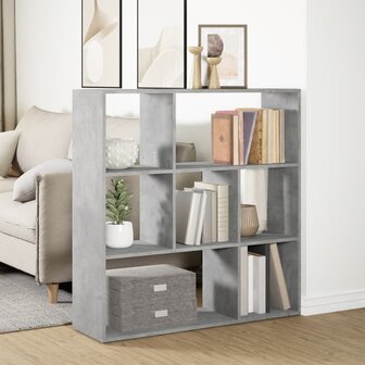 Kamerscherm / boekenkast 102x29x103,5 cm hout betongrijs 4