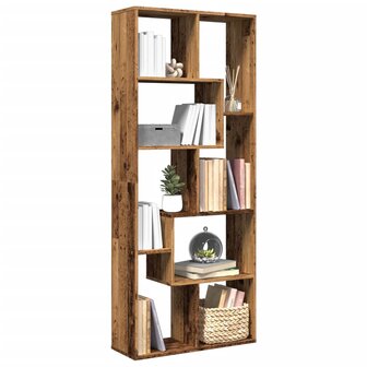 Kamerscherm / boekenkast 67x25x161,5 cm hout oud houtkleur 1