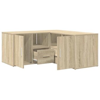 Hoekkast 160x40x45 cm bewerkt hout sonoma eikenkleurig 2