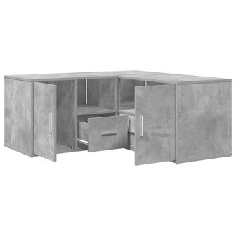 Hoekkast 160x40x45 cm bewerkt hout betongrijs 2