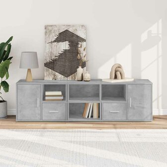 Hoekkast 160x40x45 cm bewerkt hout betongrijs 3