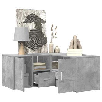 Hoekkast 160x40x45 cm bewerkt hout betongrijs 4