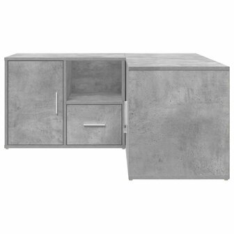 Hoekkast 160x40x45 cm bewerkt hout betongrijs 9
