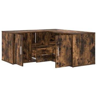 Hoekkast 160x40x45 cm bewerkt hout gerookt eikenkleurig 2