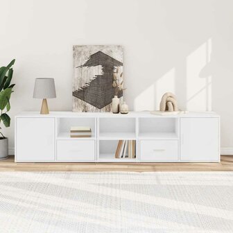 Hoekkast 200x40x45 cm bewerkt hout wit 3