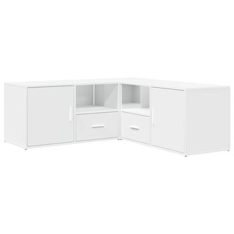 Hoekkast 200x40x45 cm bewerkt hout wit 5