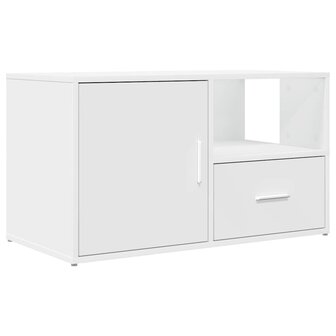 Hoekkast 200x40x45 cm bewerkt hout wit 6