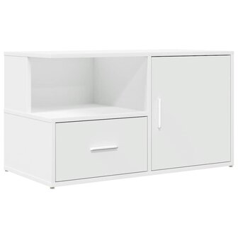Hoekkast 200x40x45 cm bewerkt hout wit 8