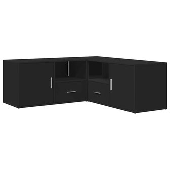 Hoekkast 200x40x45 cm bewerkt hout zwart 5