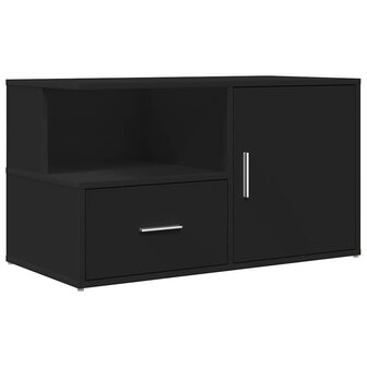 Hoekkast 200x40x45 cm bewerkt hout zwart 8