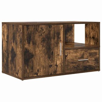 Hoekkast 200x40x45 cm bewerkt hout gerookt eikenkleurig 6