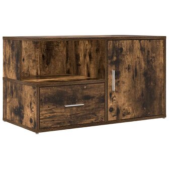 Hoekkast 200x40x45 cm bewerkt hout gerookt eikenkleurig 8