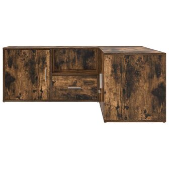 Hoekkast 200x40x45 cm bewerkt hout gerookt eikenkleurig 9