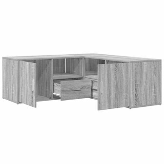 Hoekkast 200x40x45 cm bewerkt hout grijs sonoma eikenkleurig 2