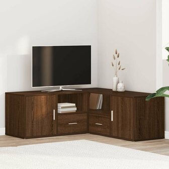 Hoekkast 200x40x45 cm bewerkt hout bruin eikenkleurig 1