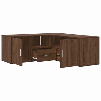 Hoekkast 200x40x45 cm bewerkt hout bruin eikenkleurig 2