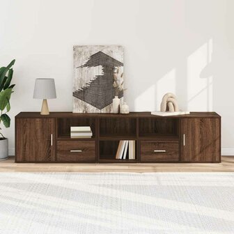 Hoekkast 200x40x45 cm bewerkt hout bruin eikenkleurig 3