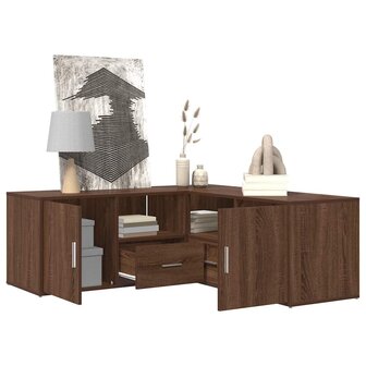Hoekkast 200x40x45 cm bewerkt hout bruin eikenkleurig 4