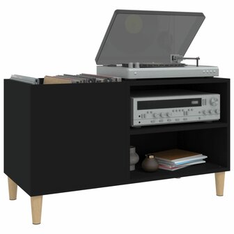 Platenkast 84,5x38x48 cm bewerkt hout zwart 4