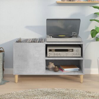 Platenkast 84,5x38x48 cm bewerkt hout betongrijs 3