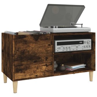 Platenkast 84,5x38x48 cm bewerkt hout gerookt eikenkleurig 4