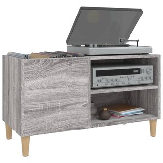 Platenkast 84,5x38x48 cm bewerkt hout grijs sonoma eikenkleurig 4
