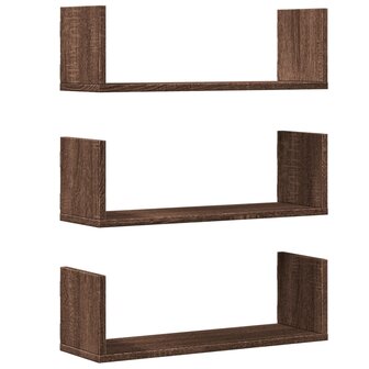 Wandschappen 3 st 58x18x18 cm bewerkt hout bruin eikenkleurig 2
