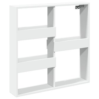 Wandkast 80x15x80 cm bewerkt hout wit 2