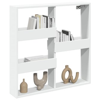 Wandkast 80x15x80 cm bewerkt hout wit 3