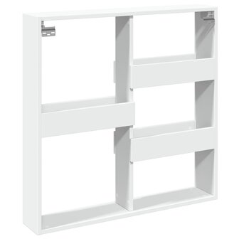 Wandkast 80x15x80 cm bewerkt hout wit 6